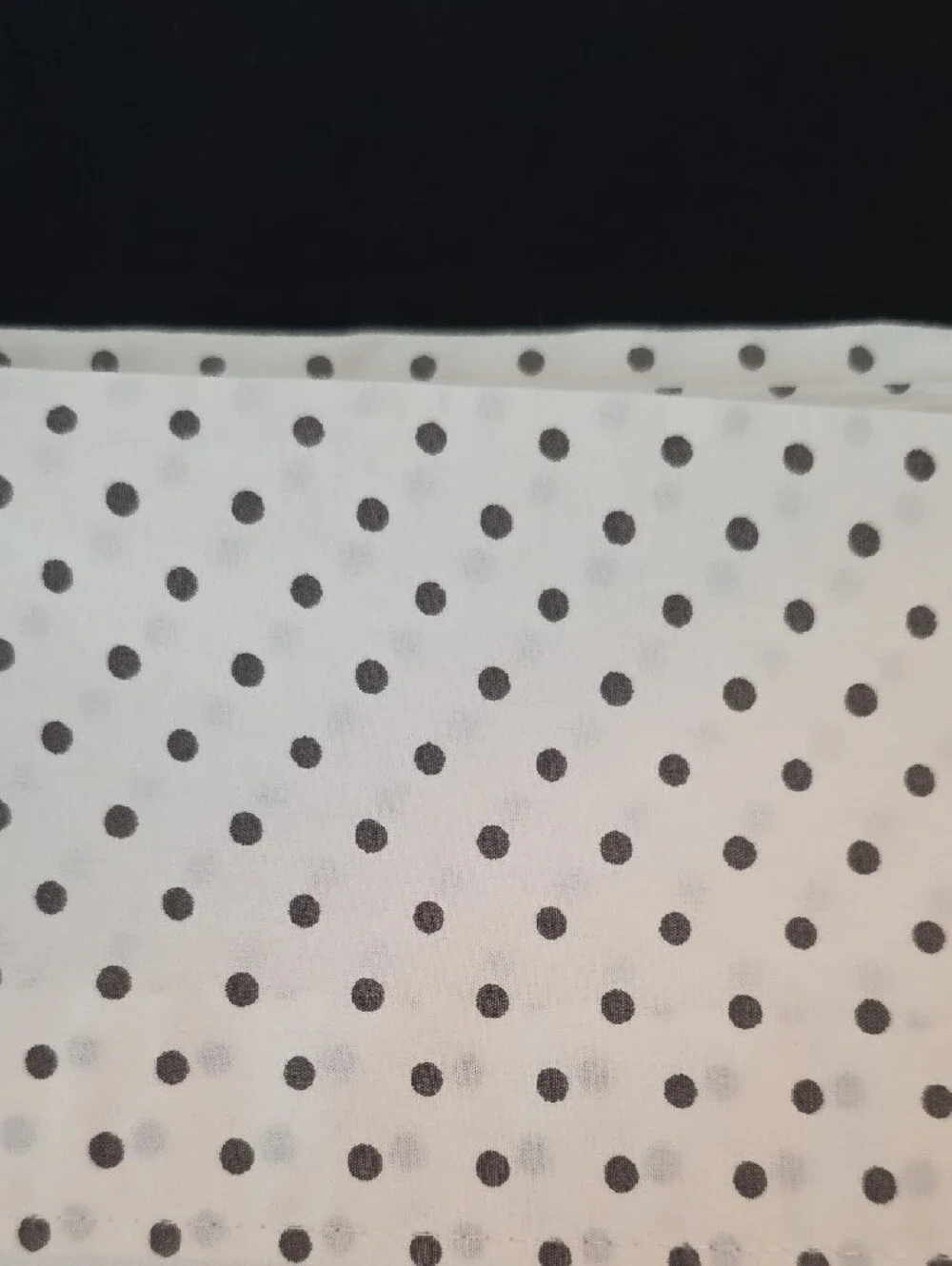 Lauren Ralph Lauren White Body Black Gray Polka Dot Cotton Twin Flat Sheet